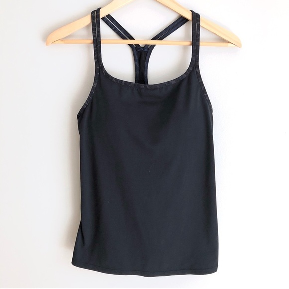 Fabletics Black Tank Top w/ built in bra straps - Picture 1 of 8
